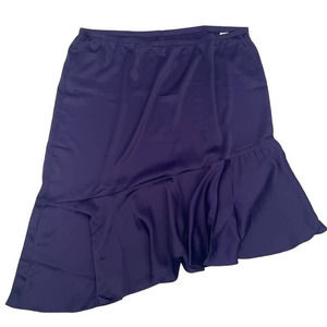 J Jason Wu Womens A Line Skirt Purple Satin Asymmetric Flared Hem Pull On 2X New